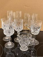 Group shot showing all stemware and serving pieces