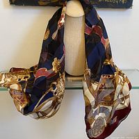 Scarf draped to show overall size and colour pattern