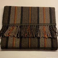 Folded scarf showing overall pattern and fringe