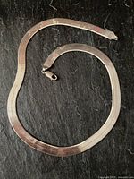 Full view of sterling silver herringbone necklace