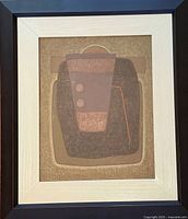 Front view of framed abstract silicograph artwork