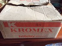 Kromex branded cardboard box