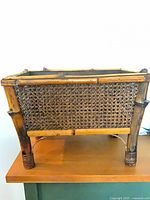 side view showing bamboo frame and wicker panel