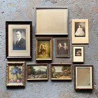 All ten framed items arranged for overview