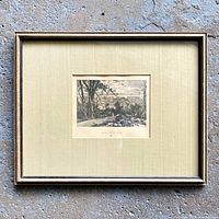 Full view of framed print against background