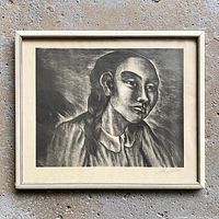 Full view of framed print showing image, mat and frame