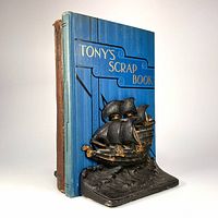 Bookend beside Tony's Scrap Book showing scale and design