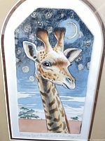 Arch-top night-sky giraffe illustration