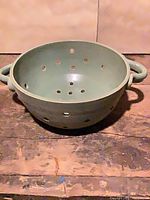 Top view showing interior glaze, holes, handles