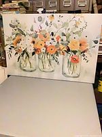 Front view of the floral canvas showing overall artwork