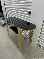 Full view of console table angled side