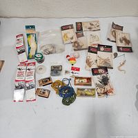Overview of all tackle items laid out on table