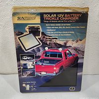 Front of sealed Sunforce Solar 12V Battery Trickle Charger package