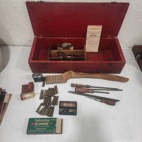 Overview of lot with case open and tools laid out