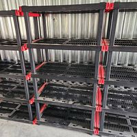 Stacked view of four Craftsman shelving units showing overall structure and matching design