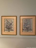 Both framed prints side by side on wall