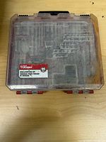 Closed Hyper Tough bit set case showing branding label