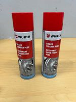 Front view of two Wurth Brake Cleaner Plus cans