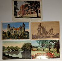 Group view of all five vintage Toronto postcards
