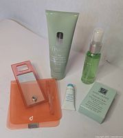 Group shot of all six items arranged on tabletop