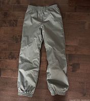 Full view of grey kids rain pants