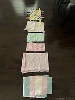 All six blankets laid out for overview