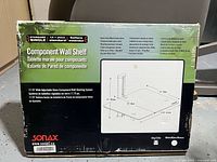 Retail box showing Sonax Component Wall Shelf specifications
