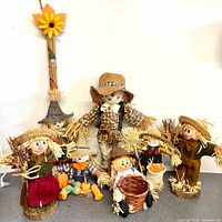 Group view of all scarecrow decorations
