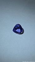 Pear cut tanzanite gemstone front view
