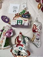 Group shot of four Radko glass ornaments