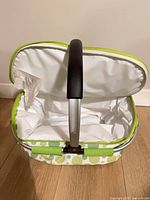 Top view showing insulated interior and aluminum handle