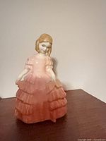 Front view of Royal Doulton Rose figurine on wooden surface
