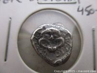 Gorgon Medusa obverse of silver drachm in 2×2 holder