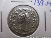 Obverse showing bust of Empress Faustina I with legend