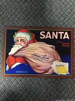 Full view of Santa Brand Sunkist crate label