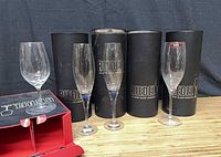 Group shot of all glasses and Riedel tubes