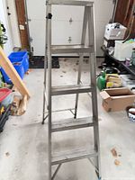 Full view of aluminum step ladder front