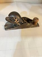 Top view of block plane showing lever cap and knob