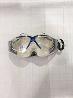 Front view of Aqua Sphere goggles in case