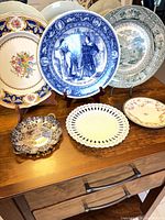 All plates and candy dish displayed on table