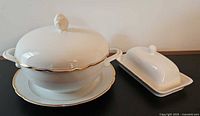Kahla tureen with underplate and IKEA butter dish