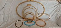 All hoops grouped, showing relative sizes and materials