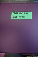 Front cover of purple binder labeled Jamaica 1860-1990