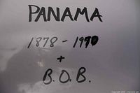 Cover sheet noting Panama 1878-1970 + B.O.B.