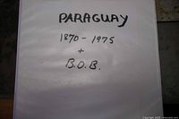 Album title page marked "PARAGUAY 1870-1975 + B.O.B."