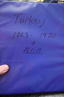 Purple binder front labeled Turkey 1863-1980 + B.O.B.