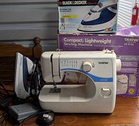 Brother LX-3125 sewing machine, Black+Decker Home steam iron with box
