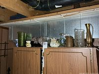 overall view of items on cabinet ledge