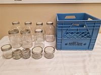 Group shot of all jars and milk crate