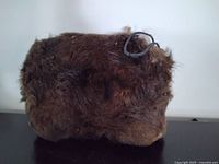 Overall view of fur muff front side